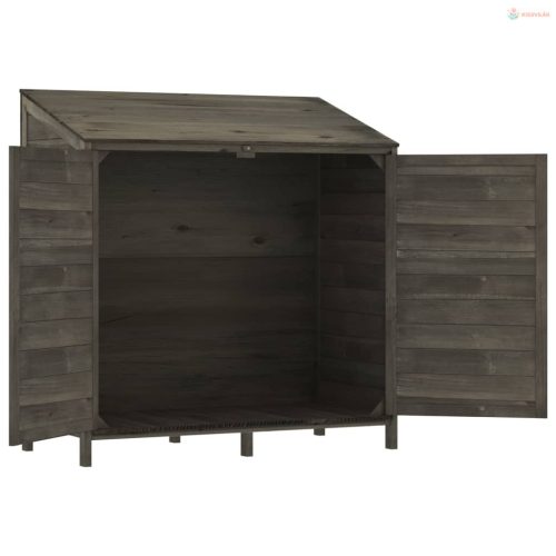 Antracitszürke tömör fenyőfa kerti fészer 102 x 52 x 112 cm
