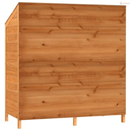 Barna tömör fenyőfa kerti fészer 102 x 52 x 112 cm