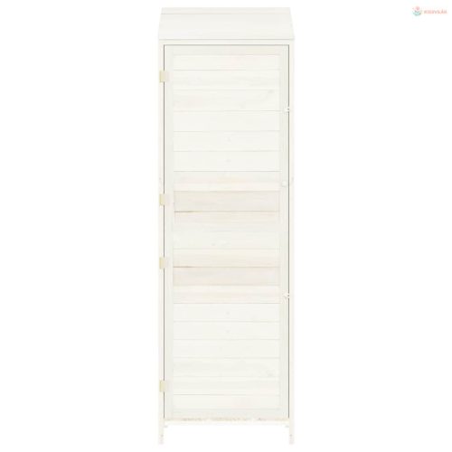 Fehér tömör fenyőfa kerti fészer 55x52x174,5 cm