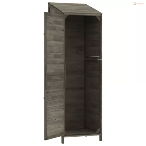Antracit tömör fenyőfa kerti fészer 55x52x174,5 cm