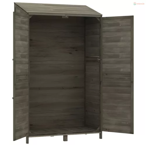Antracit tömör fenyőfa kerti fészer 102x52x174,5 cm