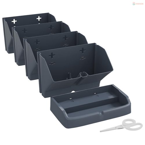 4 db antracitszürke polipropilén függőleges kerti növénytartó