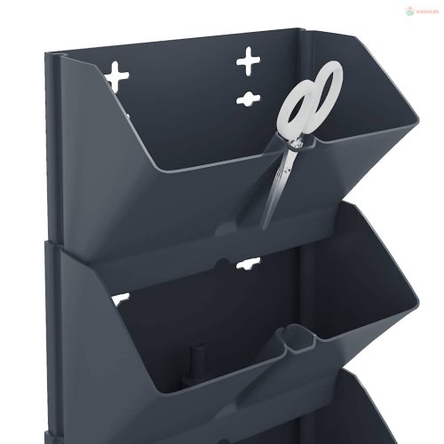 4 db antracitszürke polipropilén függőleges kerti növénytartó