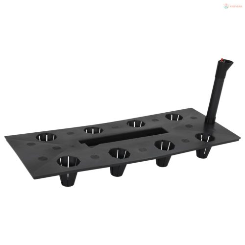 Antracitszürke polipropilén rattan kerti magaságyás 60x25x46 cm