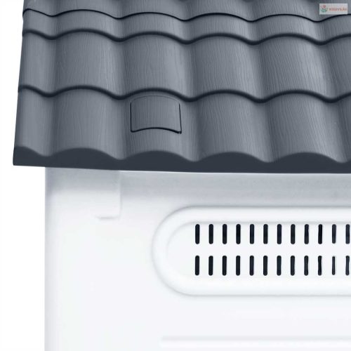 Szürke polipropilén kutyaház 57 x 68 x 66 cm