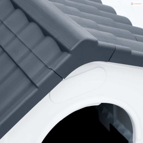 Szürke polipropilén kutyaház 57 x 68 x 66 cm