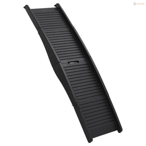 Fekete műanyag összecsukható kutyarámpa 153 x 40 x 12,5 cm