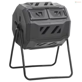 Fekete kerti komposztálóláda 73 x 64 x 95 cm 160 L