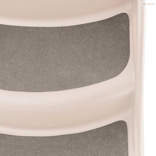 Krémszínű műanyag összecsukható 3 fokos kutyalépcső 50x38x38 cm