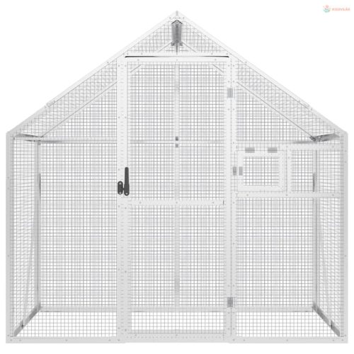 Ezüstszínű alumínium madárház 179 x 100 x 185 cm