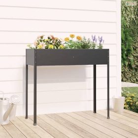   Antracitszürke horganyzott acél kerti ültető 100,5x40,5x90 cm