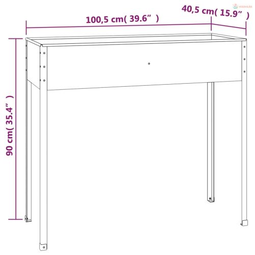 Antracitszürke horganyzott acél kerti ültető 100,5x40,5x90 cm