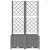 Világosszürke PP rácsos kerti ültetőláda 80 x 40 x 136 cm