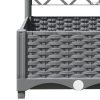Világosszürke PP rácsos kerti ültetőláda 120 x 40 x 121,5 cm