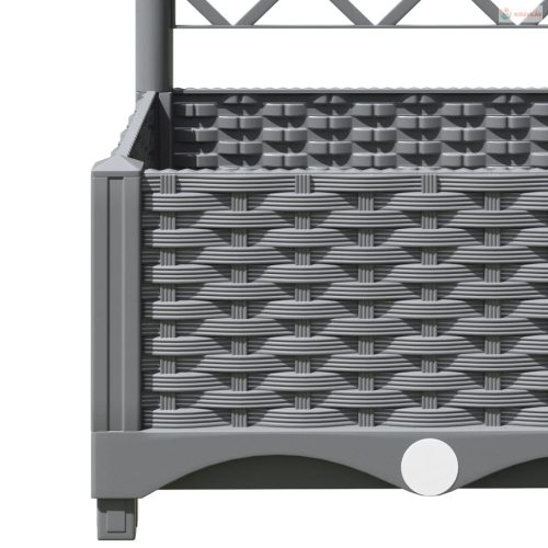 Világosszürke PP rácsos kerti ültetőláda 120 x 40 x 121,5 cm