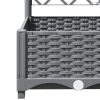 Világosszürke PP rácsos kerti ültetőláda 120 x 120 x 121,5 cm