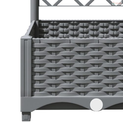 Világosszürke PP rácsos kerti ültetőláda 120 x 120 x 121,5 cm