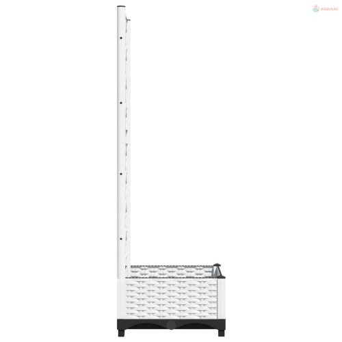 Fehér polipropilén rácsos kerti ültetőláda 40 x 40 x 121,5 cm