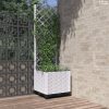 Fehér polipropilén rácsos kerti ültetőláda 40 x 40 x 136 cm