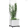 Fehér polipropilén rácsos kerti ültetőláda 40 x 40 x 136 cm