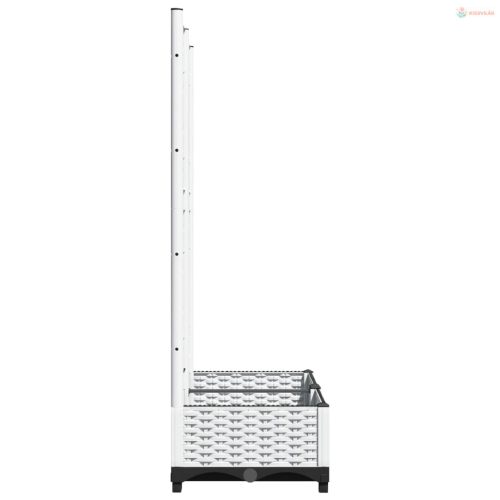 Fehér polipropilén rácsos kerti ültetőláda 80 x 40 x 121,5 cm