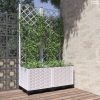 Fehér PP rácsos kerti ültetőláda 80 x 40 x 136 cm