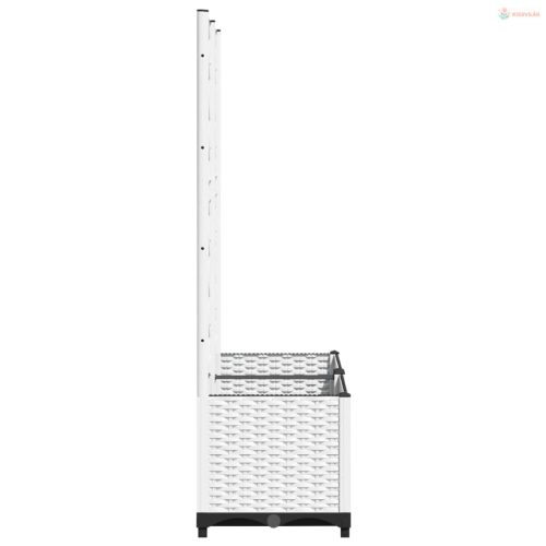 Fehér PP rácsos kerti ültetőláda 80 x 40 x 136 cm