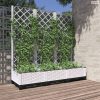 Fehér kerti virágláda ráccsal 120 x 40 x 121,5 cm PP