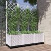 Fehér polipropilén rácsos kerti ültetőláda 120 x 40 x 136 cm