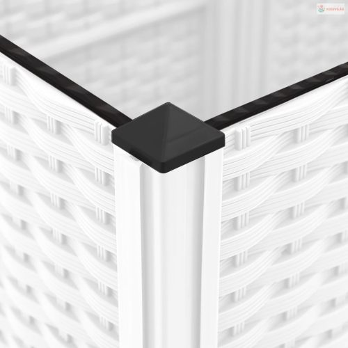 Fehér polipropilén rácsos kerti ültetőláda 120 x 40 x 136 cm