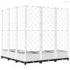 Fehér polipropilén rácsos kerti ültetőláda 120 x 120 x 121,5 cm