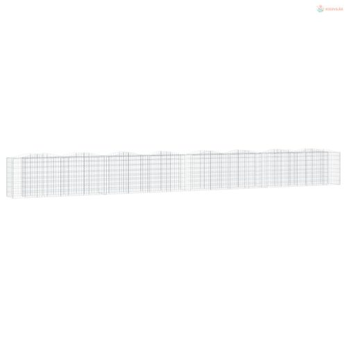 Íves horganyzott vas gabion magaságyás 800 x 50 x 100 cm