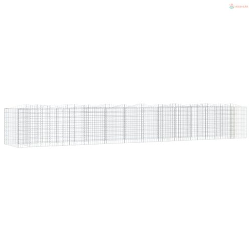 Íves horganyzott vas gabion magaságyás 600 x 100 x 100 cm