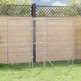   Ezüstszínű kültéri horganyzott acél kutyakennel 2x2x2 m