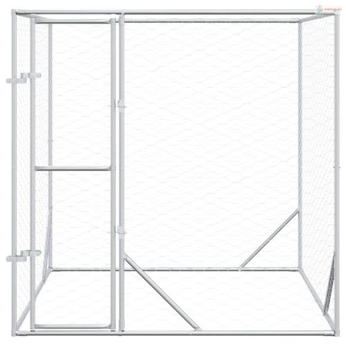 Ezüstszínű kültéri horganyzott acél kutyakennel 2x2x2 m
