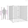 Ezüstszínű kültéri horganyzott acél kutyakennel 2x2x2 m