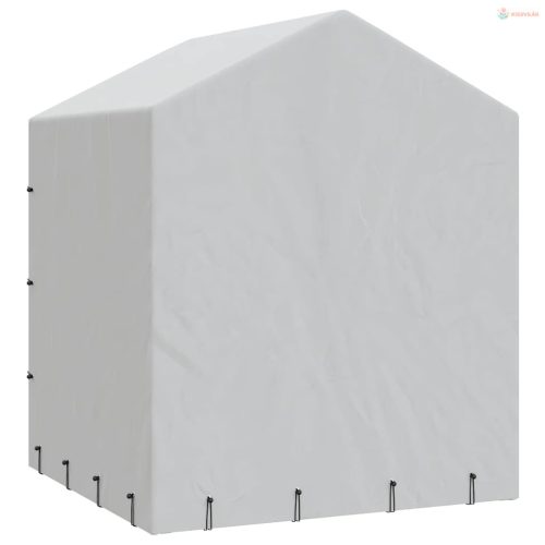 Ezüstszínű horganyzott acél kutyakennel tetővel 2x2x2,5 m