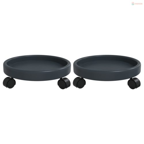 2 db szürke kerekes virágtartó átmérő 34 cm 35 kg