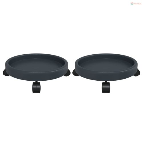 2 db szürke kerekes virágtartó átmérő 34 cm 35 kg