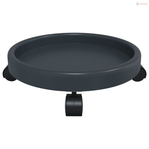2 db szürke kerekes virágtartó átmérő 34 cm 35 kg