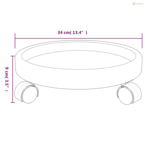 2 db szürke kerekes virágtartó átmérő 34 cm 35 kg