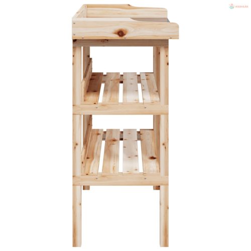 Tömör fenyőfa növénytartó asztal polcokkal 78x38x82,5 cm