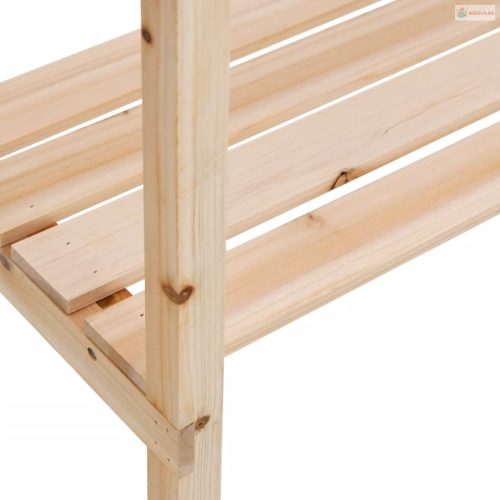 Tömör fenyőfa növénytartó asztal polcokkal 78x38x82,5 cm