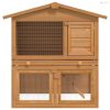 Kültéri fa nyúlketrec kisállatok számára 3 ajtóval