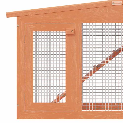 Nagyméretű fa nyúlketrec kisállatok számára, tetővel