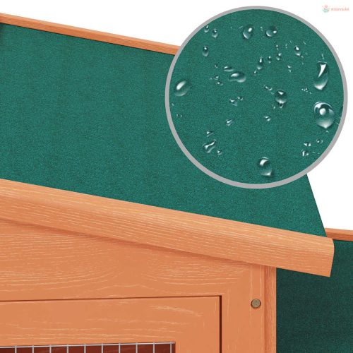 Nagyméretű fa nyúlketrec kisállatok számára, tetővel