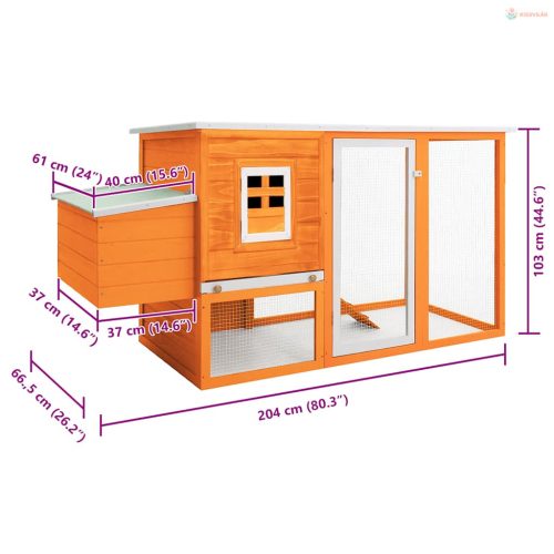 Kültéri fa tyúkól 1 tojástartó ketreccel