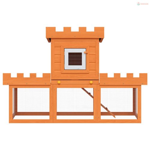 Kültéri nagyméretű nyúlketrec/kisállatketrec egy házikóval