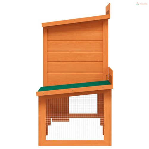 Kültéri nagyméretű nyúlketrec/kisállatketrec egy házikóval