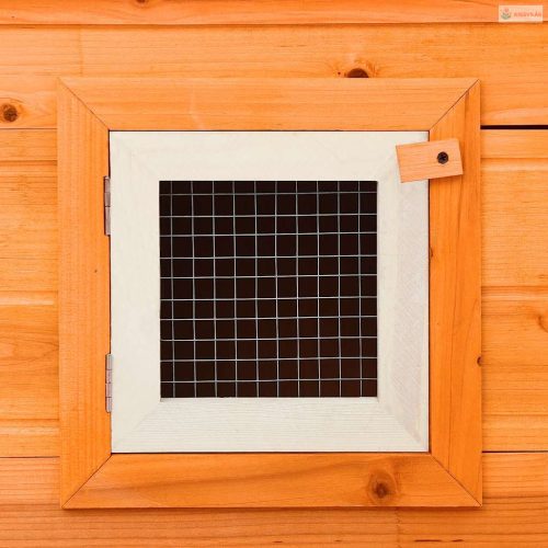 Kültéri nagyméretű nyúlketrec/kisállatketrec két házikóval